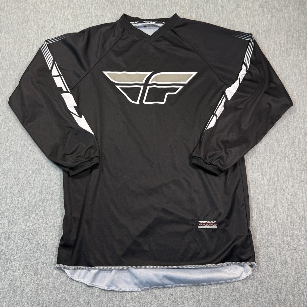 Fly Racing‎ Jersey Men M Black White Long Sleeve Moto MX Off Road Graphic